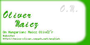 oliver maicz business card